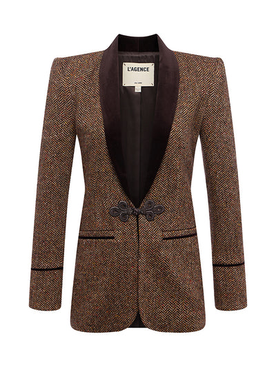 Gable Herringbone Blazer Brown-L'Agence-Tocca Finita