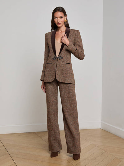 Gable Herringbone Blazer Brown-L'Agence-Tocca Finita