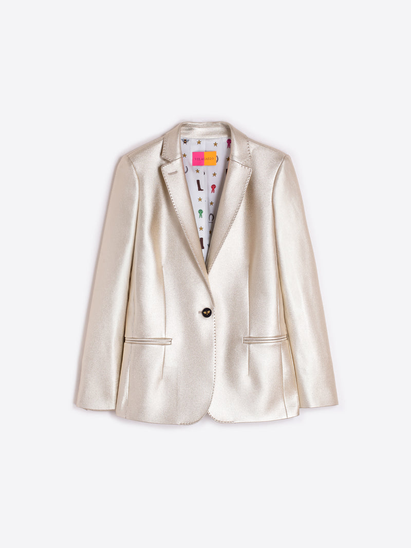 Gold Blazer With Bee Buttons-Vilagallo-Tocca Finita