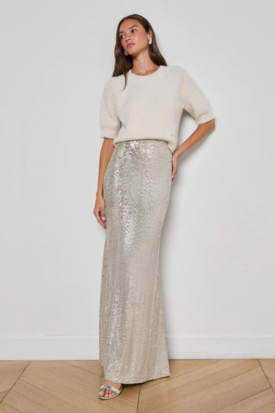 Guinevere Short Sleeve Crop Crew in Vintage White-L'Agence-Tocca Finita