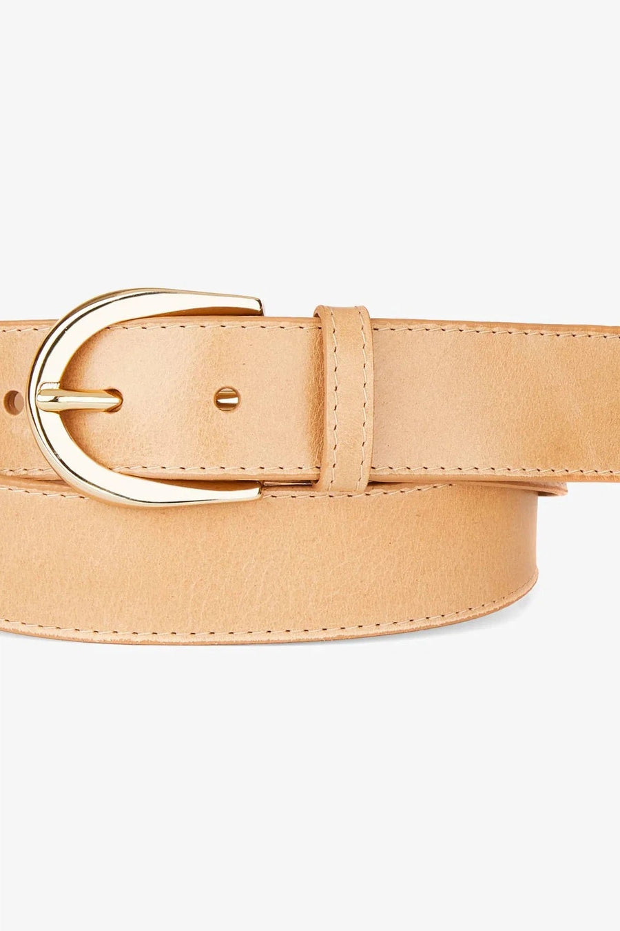 Haisley Belt In Nude Nappa with Gold-Brave Leather-Tocca Finita
