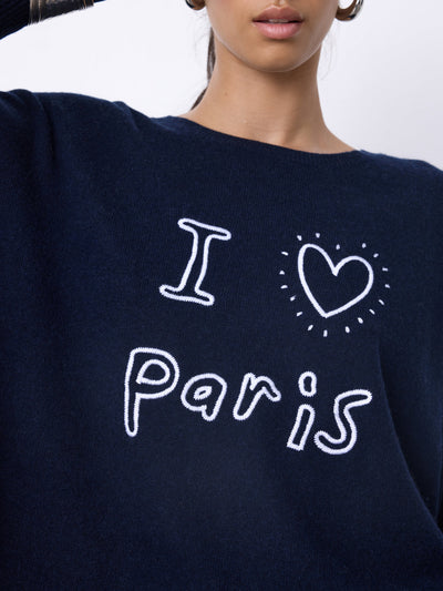 Hannah Cashmere Poncho Jumper Navy-Not Shy Paris-Tocca Finita