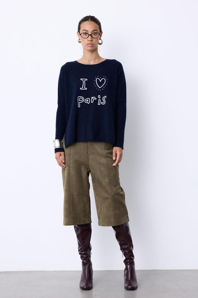 Hannah Cashmere Poncho Jumper Navy-Not Shy Paris-Tocca Finita