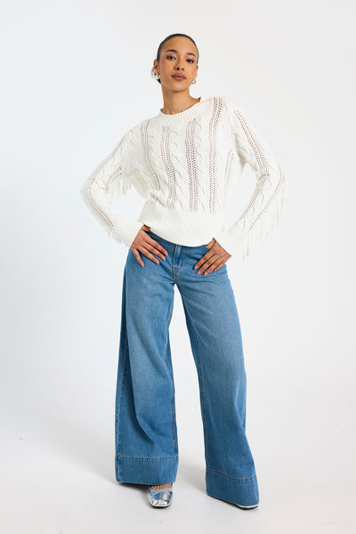 Hazel Fringe Sweater Ivory-Wispr-Tocca Finita