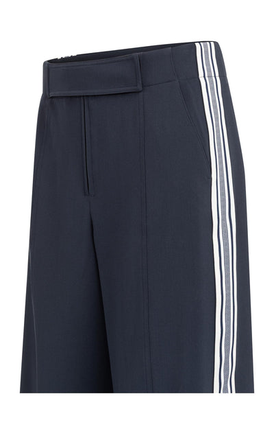 High Waist Trousers With Side Stripes Inkwell Blue