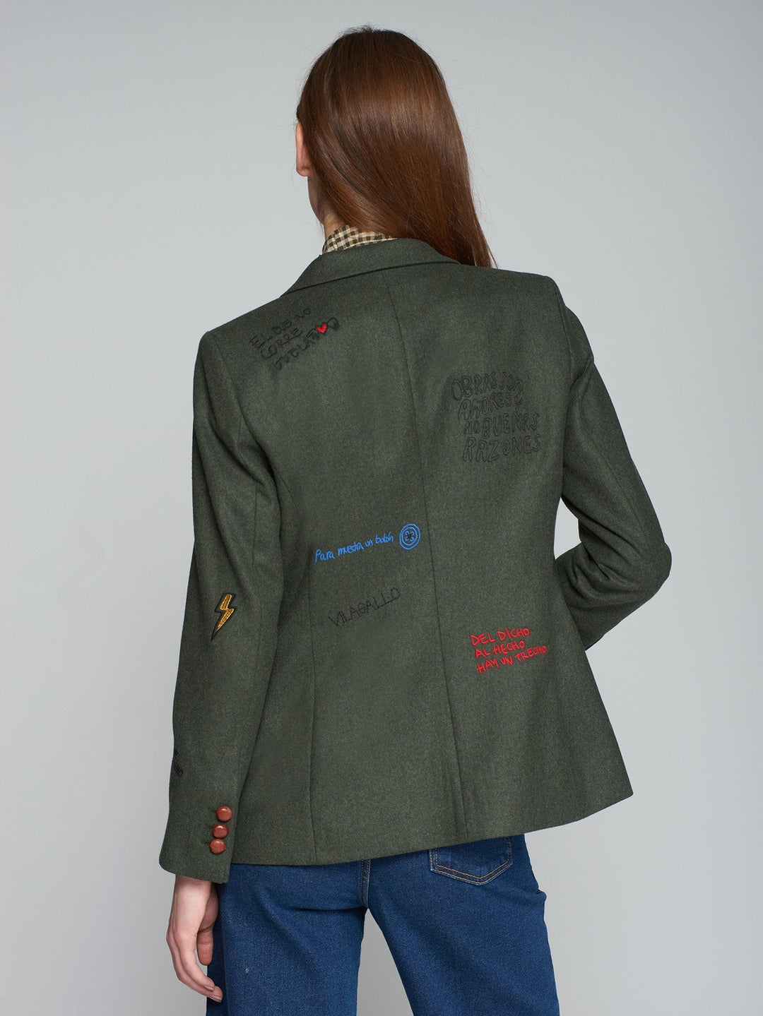 Hilary Embroidery Blazer In Hunter Green Vilagallo – Tocca Finita