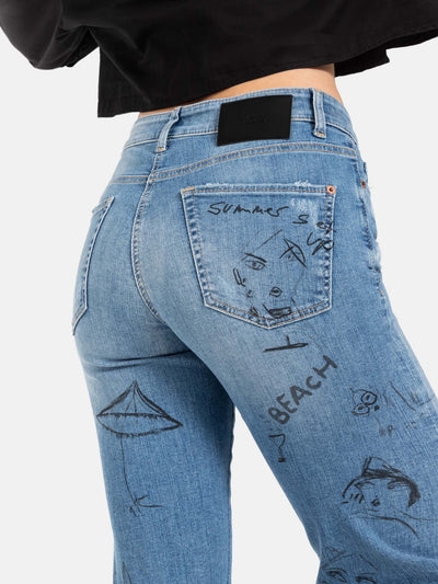Paris Straight Ankle Jean in Summer Vibes