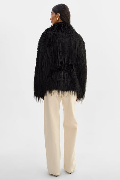 Isla Faux Fur Belted Coat-LAMARQUE-Tocca Finita