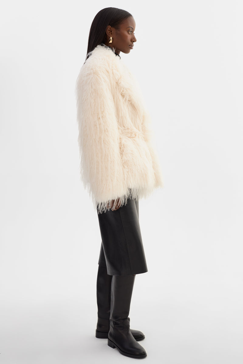Isla Faux Fur Belted Coat-LAMARQUE-Tocca Finita