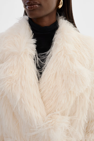 Isla Faux Fur Belted Coat-LAMARQUE-Tocca Finita