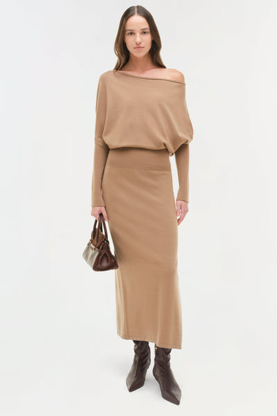 Janese Dress in Camel-Simkhai-Tocca Finita
