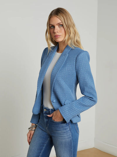 Jennah Tweed Blazer In Harbour Blue-L'Agence-Tocca Finita