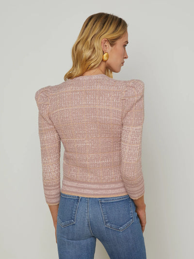Jenni White Cardi In Dusty Pink Multi-L'Agence-Tocca Finita