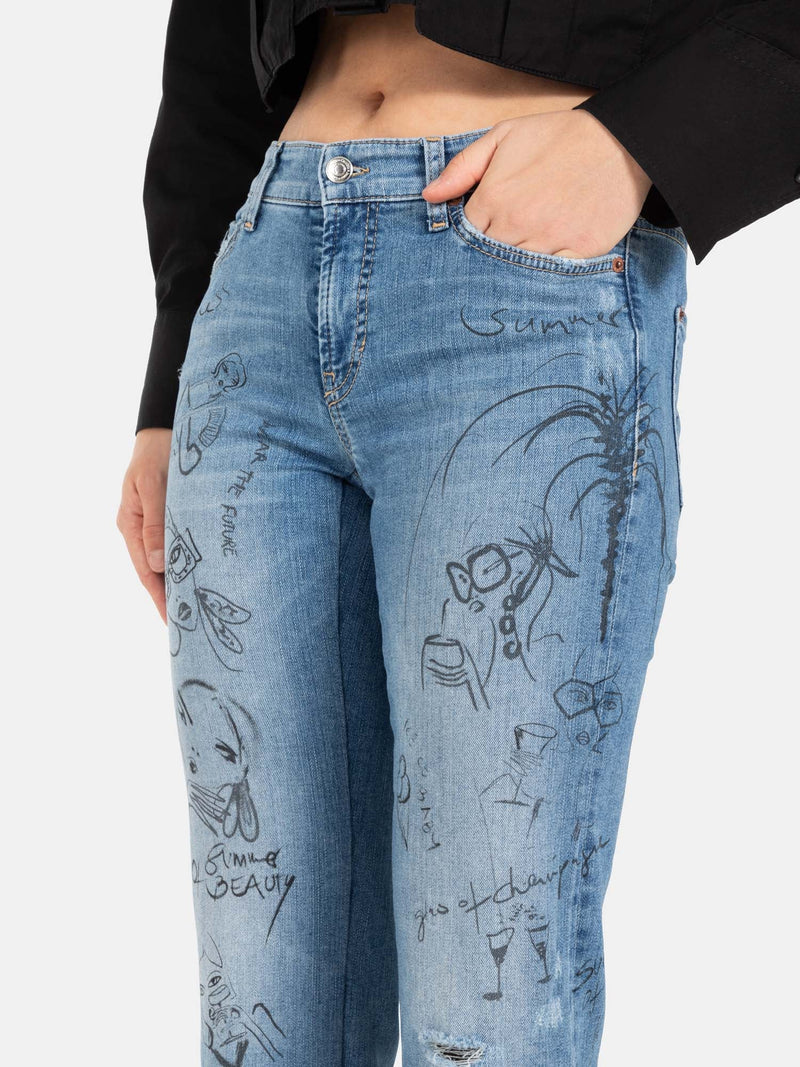 Paris Straight Ankle Jean in Summer Vibes