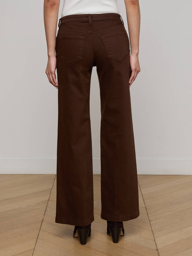 Joanne Low-Rise Wide-Leg Jean Brown-L&