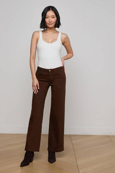 Joanne Low-Rise Wide-Leg Jean Brown-L'Agence-Tocca Finita