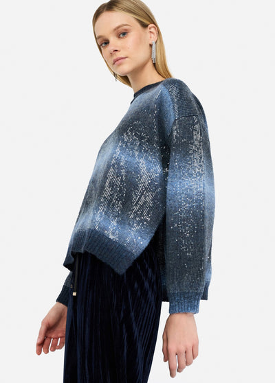 Jumper With Sequins Blue-Liu Jo-Tocca Finita