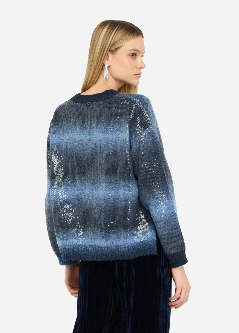 Jumper With Sequins Blue-Liu Jo-Tocca Finita