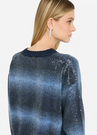 Jumper With Sequins Blue-Liu Jo-Tocca Finita