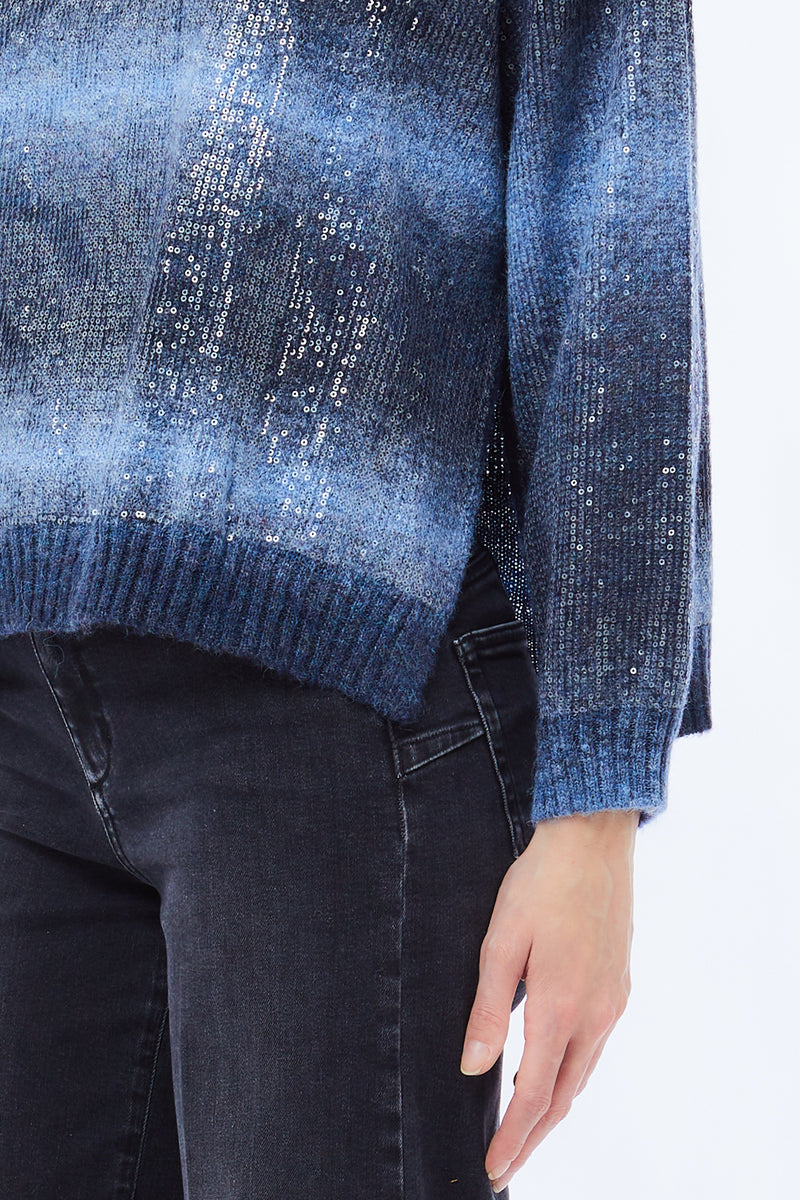 Jumper With Sequins Blue-Liu Jo-Tocca Finita