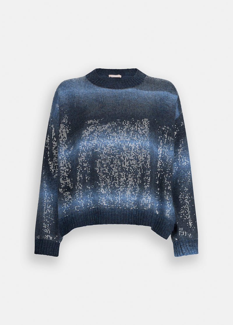 Jumper With Sequins Blue-Liu Jo-Tocca Finita