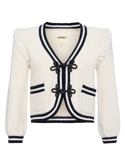 Kaito Cardigan Ivory Black-L'Agence-Tocca Finita