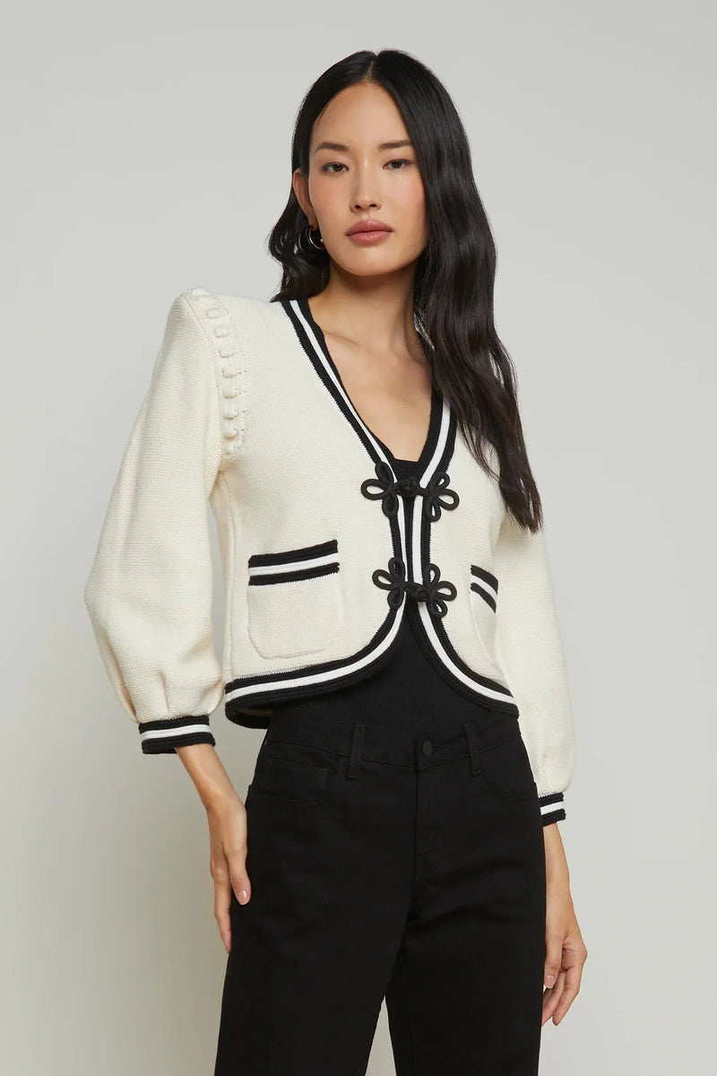 Kaito Cardigan Ivory Black-L&