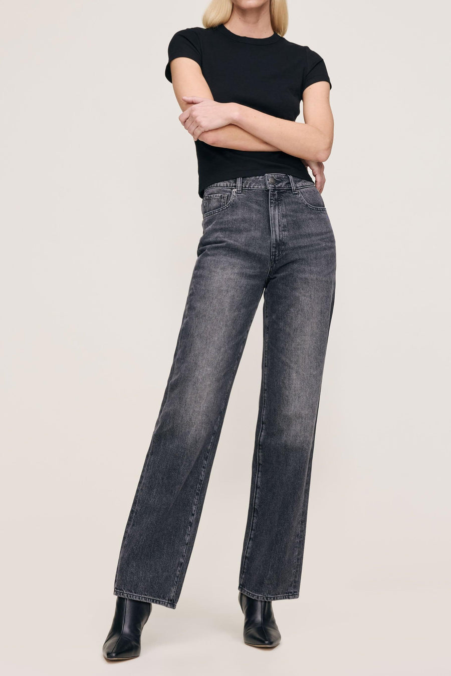 Karmine Refined Wide Leg High Rise 31" Jeans Nightshade-DL1961-Tocca Finita