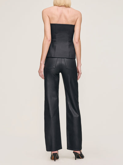 Karmine Refined Wide Leg High Rise 31" JeansCoated Black-DL1961-Tocca Finita