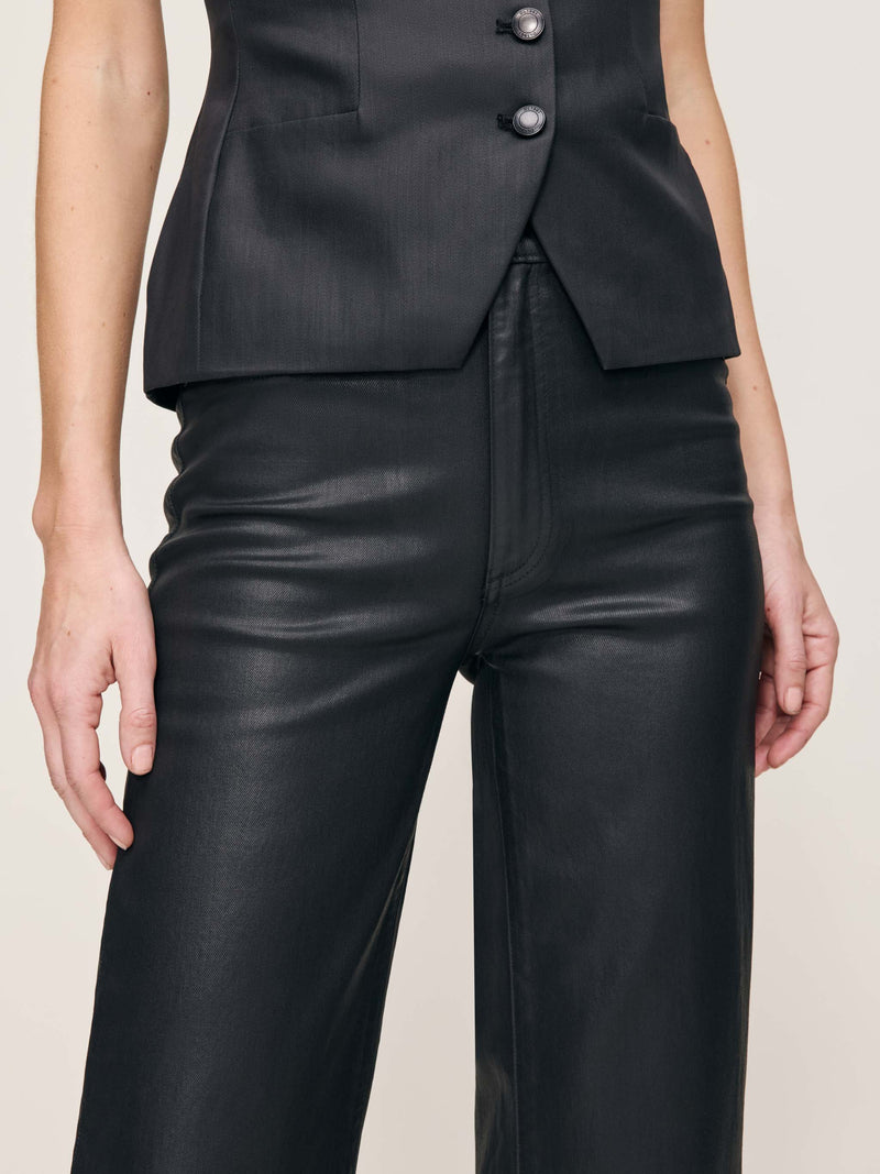 Karmine Refined Wide Leg High Rise 31" JeansCoated Black-DL1961-Tocca Finita