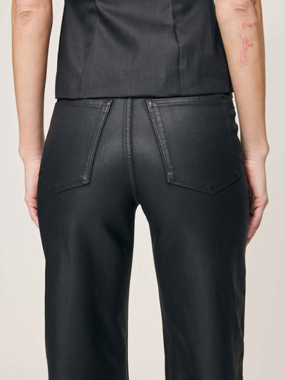 Karmine Refined Wide Leg High Rise 31" JeansCoated Black-DL1961-Tocca Finita