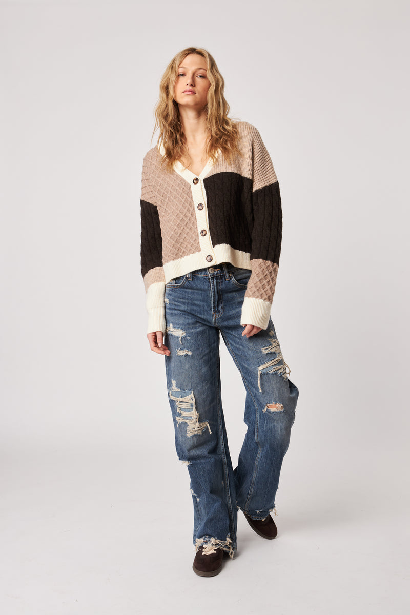 Kenneth Butterscotch Colour Block Sweater-John & Jenn-Tocca Finita