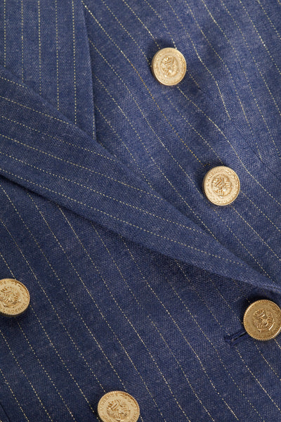 Kenzie Blazer in Wild Wind Gold Pinstripe-L'Agence-Tocca Finita