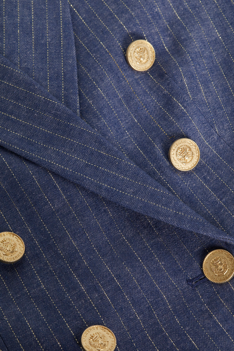 Kenzie Blazer in Wild Wind Gold Pinstripe-L&