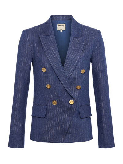 Kenzie Blazer in Wild Wind Gold Pinstripe-L'Agence-Tocca Finita