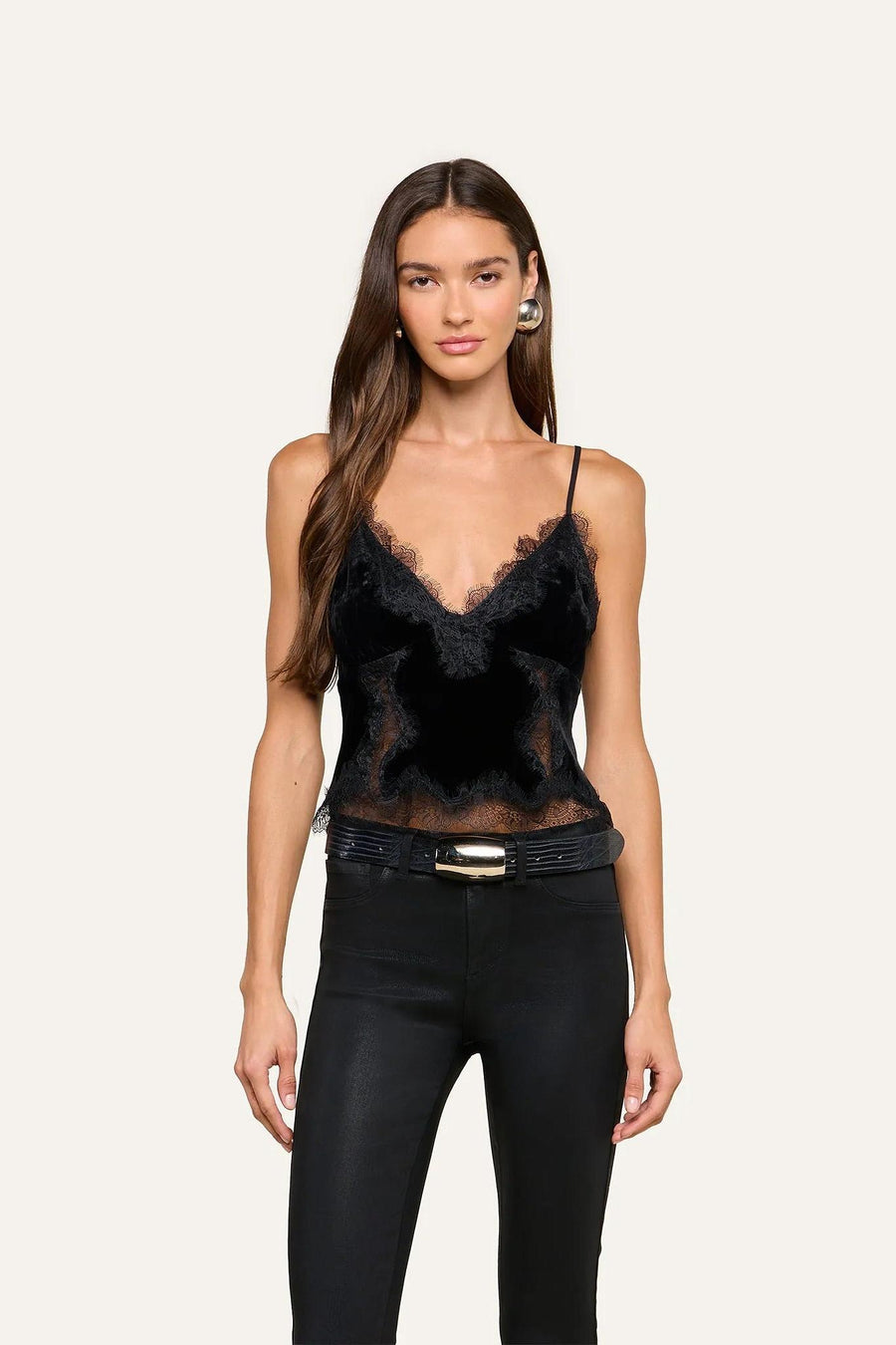 Kimber Velvet Lace Camisole Black-L&
