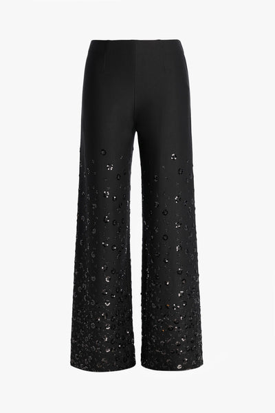 Kimberly Pant Black Flower Pearl-Seductive-Tocca Finita