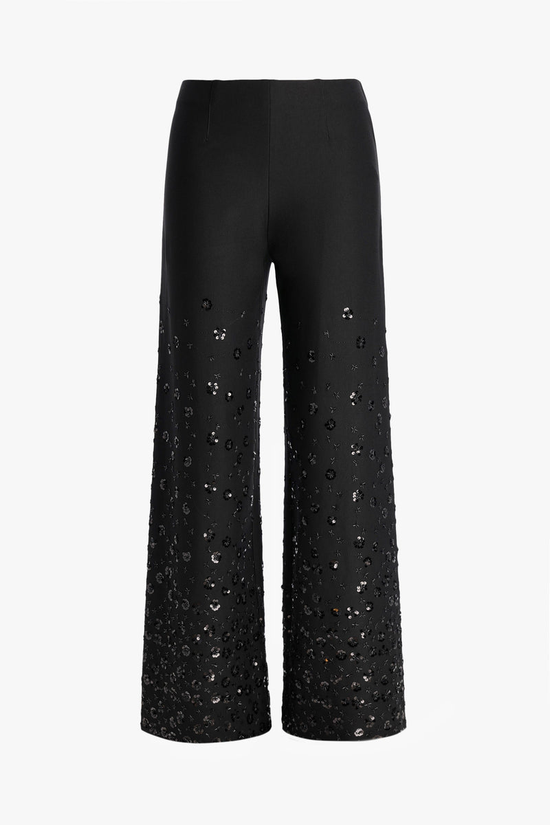 Kimberly Pant Black Flower Pearl-Seductive-Tocca Finita