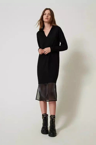 Knit Midi Dress With Slip-Twinset Actitude-Tocca Finita