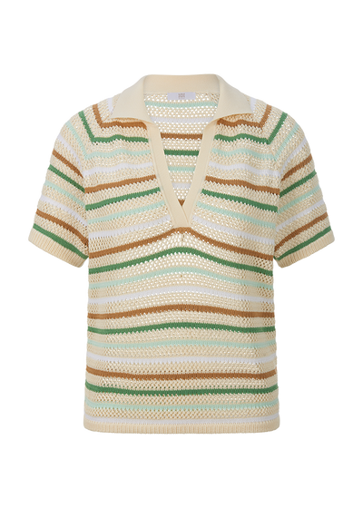 Knitted Collar Sweater Organic Cotton-Riani-Tocca Finita