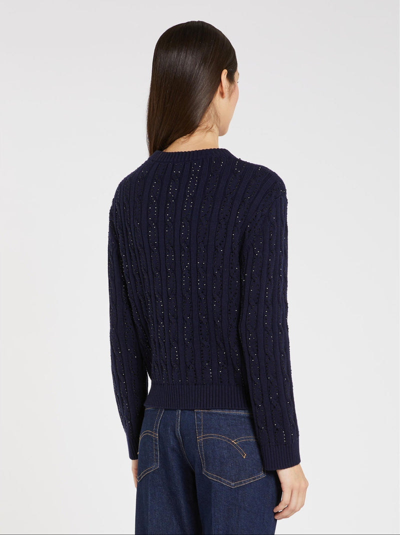 Knitted Digital Cardigan Navy-Marella-Tocca Finita