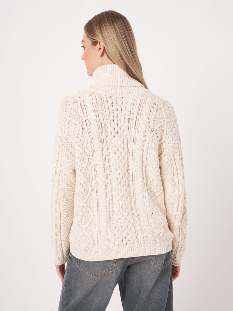 Knitted Pullover in Ivory-Repeat-Tocca Finita