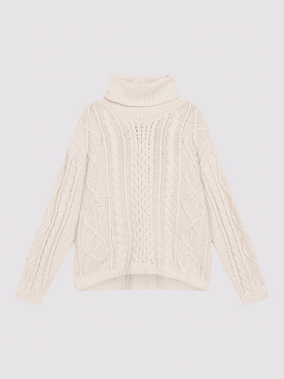 Knitted Pullover in Ivory-Repeat-Tocca Finita