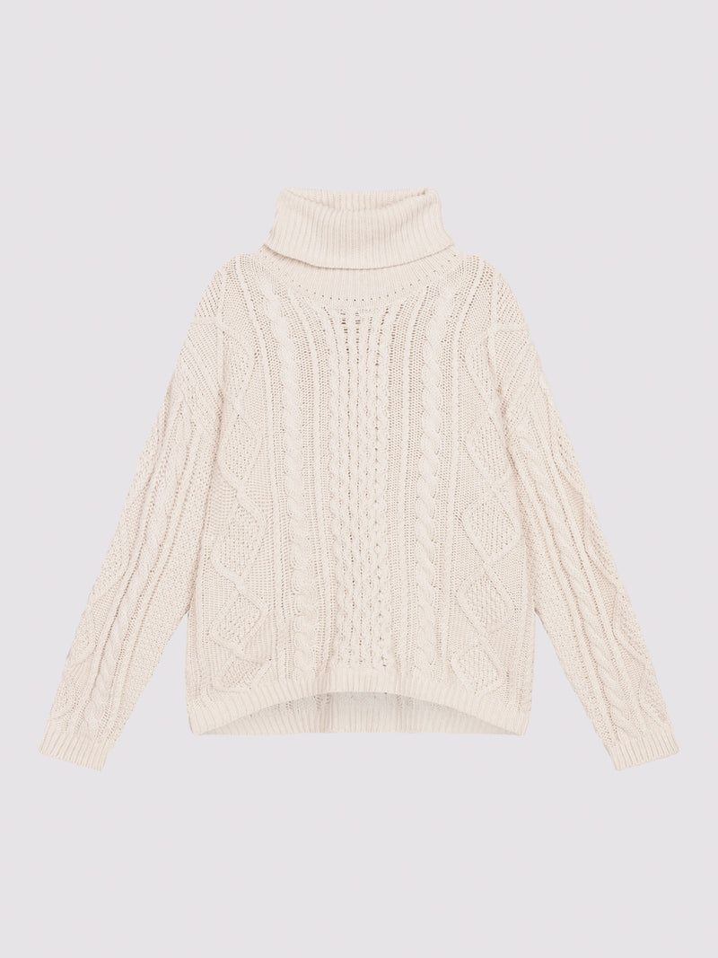 Knitted Pullover in Ivory-Repeat-Tocca Finita
