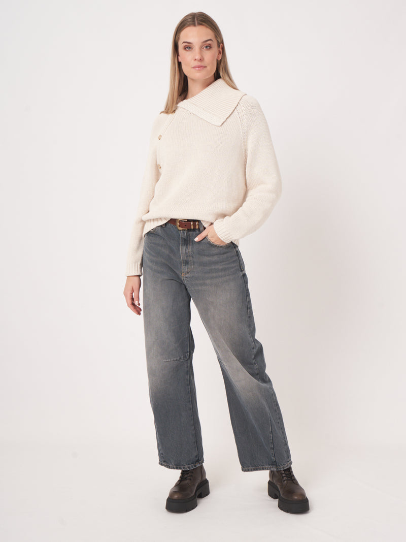 Knitted Pullover Ivory-Repeat-Tocca Finita