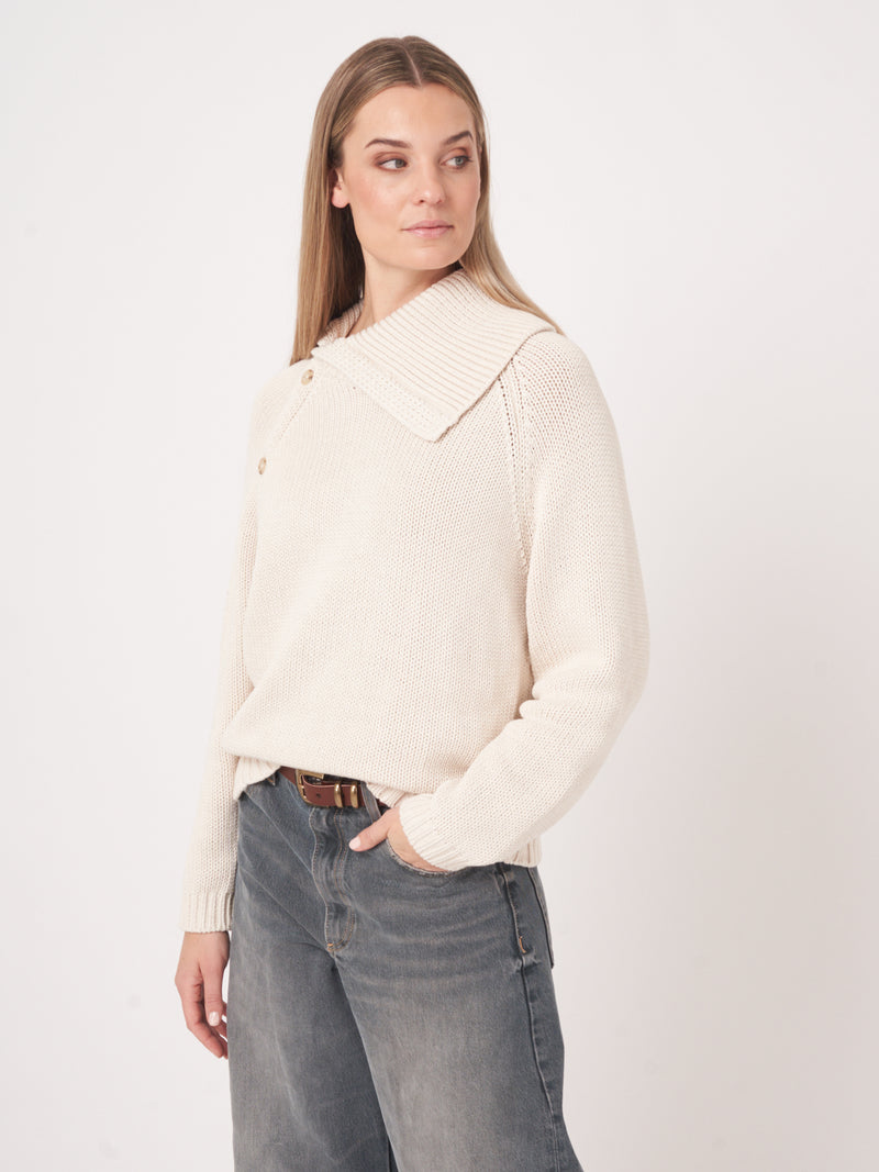 Knitted Pullover Ivory-Repeat-Tocca Finita