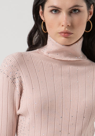 Knitwear With Ribs And Strasses-Fracomina-Tocca Finita