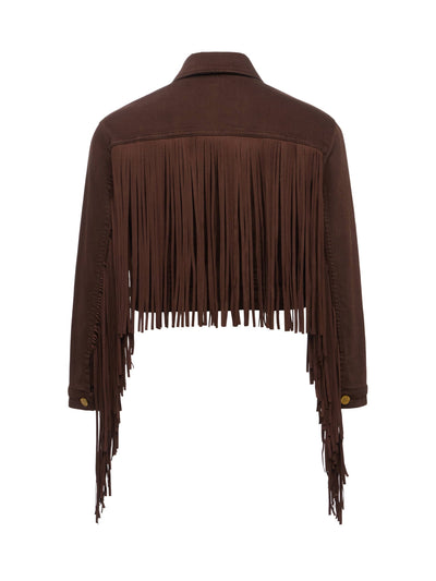 Koda Fringe Denim Jacket Brown-L'Agence-Tocca Finita