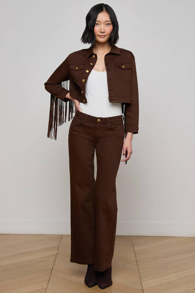 Koda Fringe Denim Jacket Brown-L'Agence-Tocca Finita