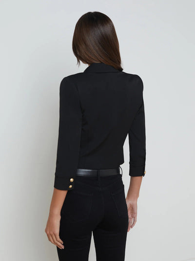 Kumi Cropped Jacket In Black-L'Agence-Tocca Finita